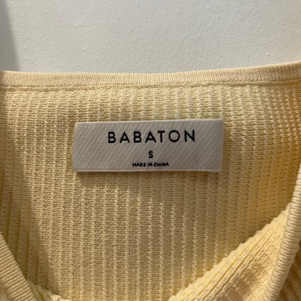 Aritzia Babaton Sculpt Knit Square Neck Tank Size Small Chamomile Yellow